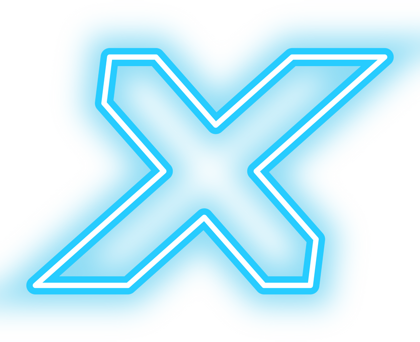Blue Dynamic Neon Font-X